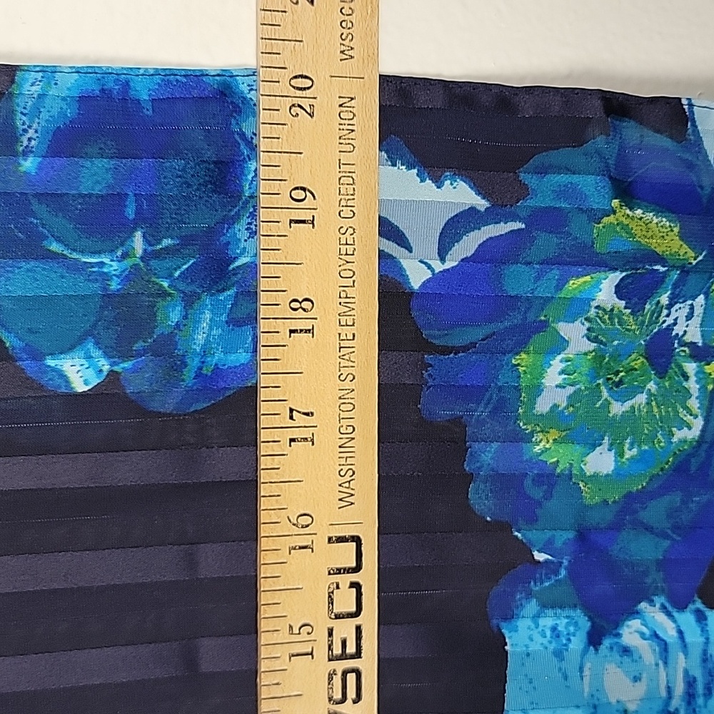 Infinity Circular Scarf Blue, Yellow & Black Floral Print 70 X 20 - Picture 4 of 7